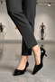 Black Patent Leather Lightweight Women's Thin Short Heeled Shoes 458343 Z - 3
