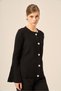 Women's Flywheel Sleeve Detailed Knitwear Cardigan Black 20898 - 2