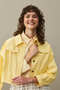 Oversize Short Denim Jacket Yellow - 5