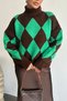 Oversize Baklava Patterned Turtleneck Knitwear Sweater Aw25Kz0051 - 2