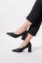 Loseb Cut-Out Toe Thick Heel Women's Shoes Black Skin