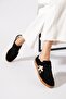 Sierra Yan Embroidered Genuine Leather Women's Sports Shoes Black Suede - 2