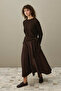 Drawstring Viscose Sweater Brown - 8