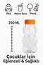 5 Teddy Bear Bottles – Fun Children's Juice Bottle with Orange Lid, 250 ml for School and Picnics - 7