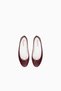 Cinderella Ballerina Shoes Leather, Bow Detail, Round Toe, French Elegance - 4