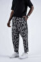 Patterned Baggy Pants with Elastic Waist - 2