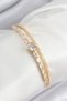 Brass Zircon Stone Heart Model Gold Color Women's Bracelet - Tj-Bb7873