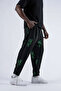 Patterned Baggy Pants with Elastic Waist - 2
