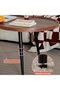 Irregular Coffee Table with Heightening Edges & 4 Metal Legs, Arc Corner Design - Anti-Collision - 5