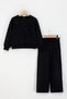 Girls' Cotton Wide-Leg Stone-Printed Tracksuit Set
