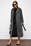 Reglan Sleeve Waist-Tied Moher Coat Anthracite 3156 - 4