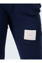 Girls Navy Ribbed Flared Leggings with Badge - 3
