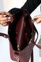 Women's Burgundy Patterned Hand and Shoulder Bag Suitable for Daily and Evening Dress Use - 8
