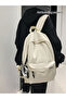 Solid Zip Closure Backpack - 3