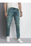 Men Acid Wash Ripped Blue Jeans