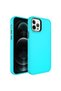 iPhone 12 Pro Compatible Metal Frame and Button Design Hard Shrp Botox Case-Turquoise