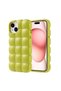 iPhone 15 Case Glossy Flexible Silicone Shrp Dom Dom Cover - Green