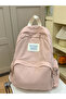 Solid Zip Closure Backpack
