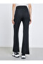 Black Plain Flared Leggings - 4