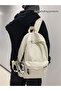 Solid Zip Closure Backpack - 4