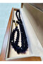 Crystal Tasbih/Rosary with Chain – Set of 2 100 Beads Each Blue & Black 10mm Bead Size - 3