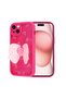 غطاء حماية للكاميرا لهاتف iPhone 15 بتصميم شخصيات من SHRP - وردي داكن - 3