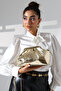 Women's Gold Portfolio Crossbody and Handheld Modern Hand and Shoulder Bag - 2
