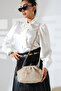 Women's Straw-Looking Portfolio Modern Hand and Shoulder Bag with Cross Strap and Can Be Held by Hand - 6