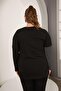 Plus Size Front Button and Pocket Detail Blouse Black - 6