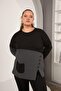Plus Size Front Button and Pocket Detail Blouse Black - 2