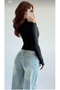 CoolFit Long Sleeve Zip-Up Slim Fit Blouse - 2