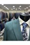 Double-Breasted Green Striped Slimfit Suit - 4