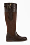Galia Brown Suede Buckle Women's Boots