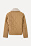 Women's Tan Plush Collar Quilted Puffer Coat - 6