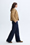 Women's Tan Plush Collar Quilted Puffer Coat - 3