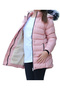 Girl's Water Repellent Zipper Snap Closure Belted Fur Pink Coat - 3