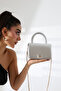 Women's Silver Mini Box Handbag with Side Cross Strap and Handle Modern Stylish Women's Bags