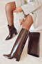 Look Women's Boots with Leg Warmer Detail and Removable Accessory, High-Heeled Pointed Toe Zippered Boots - 3