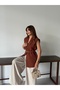 Elegant Oversized Vest with Gold Buckle Belt and Shoulder Pads - 5