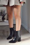 Look Women's Boots with Leg Warmer Detail and Removable Accessory, High-Heeled Pointed Toe Zippered Boots - 6