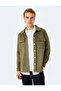 Regular Fit Faux Suede Shirt Jacket with Flap Pocket Detail - 3