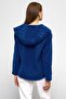 معطف قصير كبير الحجم بتفاصيل سحاب وغطاء للرأس SAKS 3130 - 7