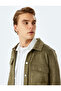 Regular Fit Faux Suede Shirt Jacket with Flap Pocket Detail - 2