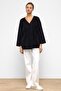 Lace-Up Closure Soft Knitwear Cardigan Black 8269