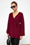 Lace-Up Closure Soft Knitwear Cardigan Bordo 8269 - 2