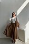 Tan Suede Long Skirt - 4