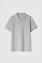 Widi Combed Cotton Quality Polo Neck T-Shirt Melange Gray