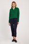 Women's Relax Fit Comfortable Cut High Waist Narrow Leg Elastic Waist Lace-Up Navy Blue Trousers - 4