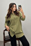 Women's Khaki Oversize Basic Muslin Shirt - 5