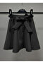 Girl's Black Flared Skirt with Bow and Beading on the Front April 23 October 29 Show Skirt